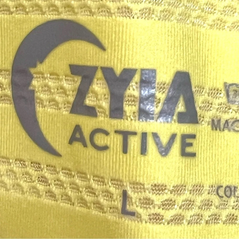 Zyia Active Lemon Nimbus Split Back Yellow Athletic Tank Top Women’s Large - Picture 13 of 14